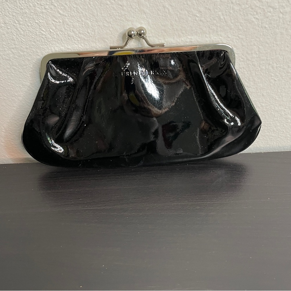 Laura merkin black patent leather bag